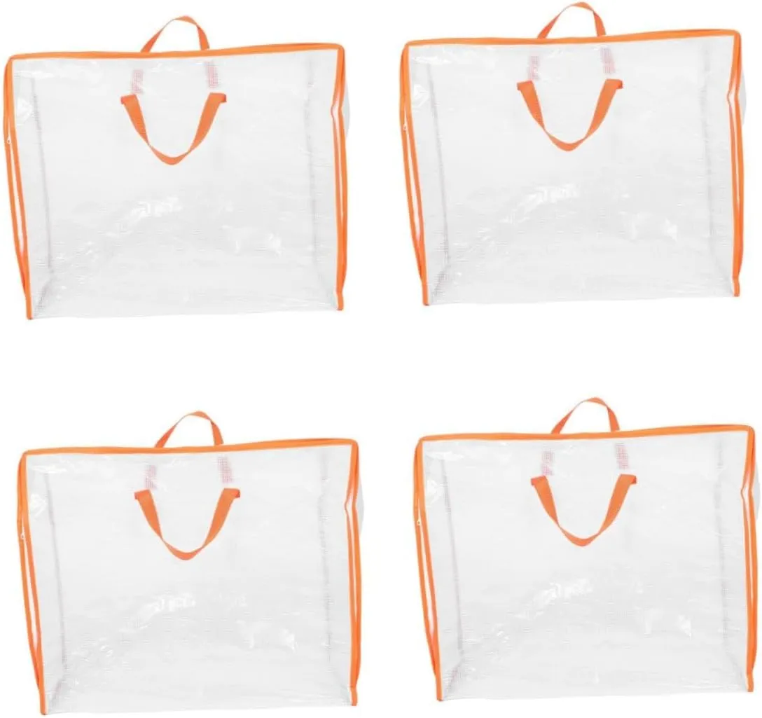 LIFKOME 4pcs Quilt Packing Bag Large Capacity Storage Bag with Zipper Waterproof Blanket Organizer Garment Storage