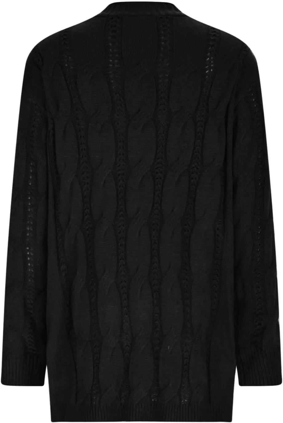 Lmdudan Women's Open Front Long Cardigan Sweaters 2023 Fashion Solid Color Chunky Knit Cable Sweater Winter Coats with Pocket