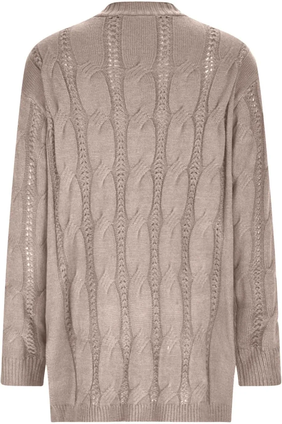 Lmdudan Women's Open Front Long Cardigan Sweaters 2023 Fashion Solid Color Chunky Knit Cable Sweater Winter Coats with Pocket