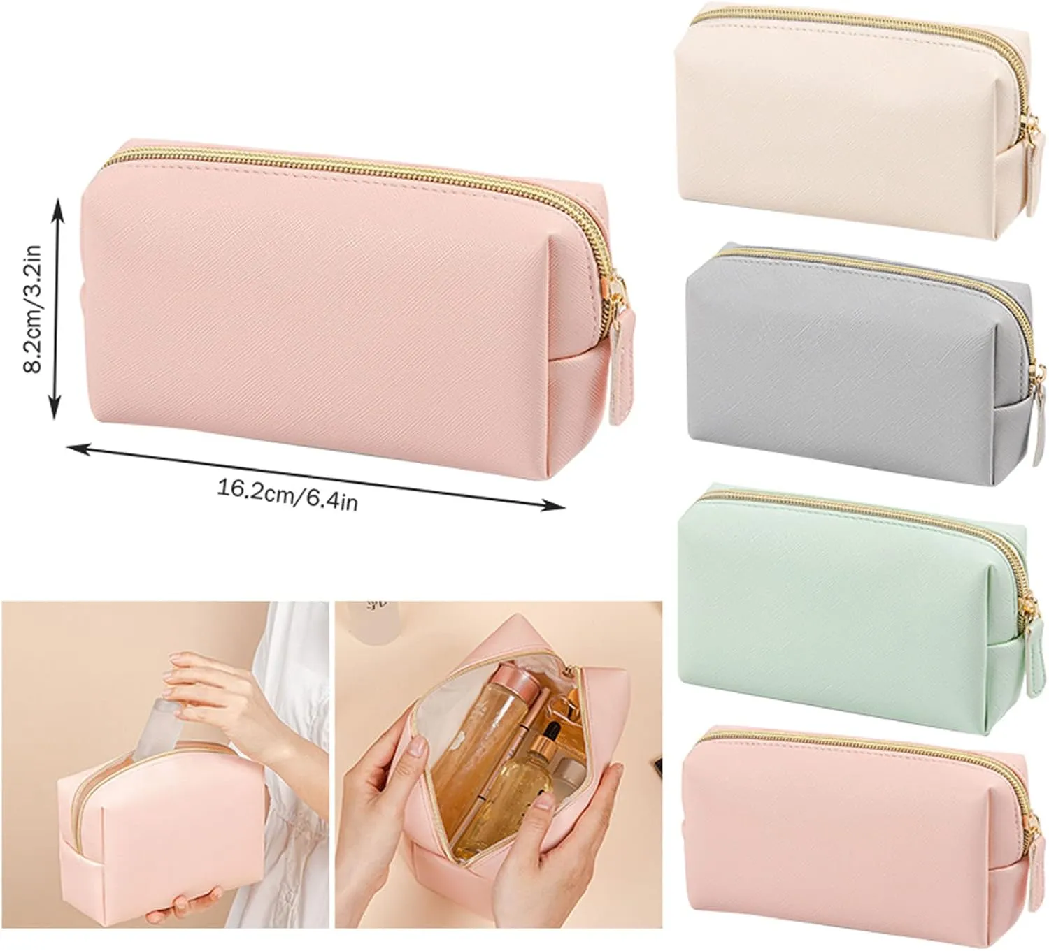 Makeup Bags for Women 2025 New PU Leather Waterproof Portable Large Capacity Small Makeup Bag,Toiletry Bag,Cosmetic Bags,Makeup Bag Organizer for Gifts Women Daughter Girls