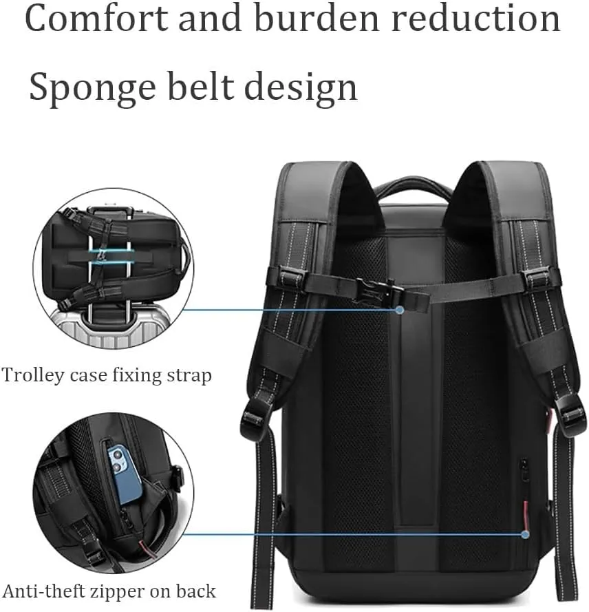 Maklot Airmak Vacuum Backpack with Pump, 2024 New Premium 60L Expandable Waterproof Vacuum Travel Backack (Black)