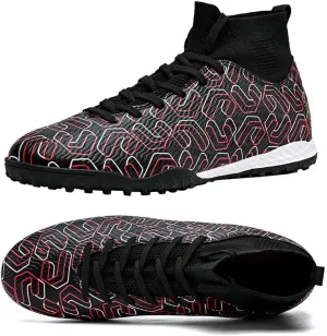 Maylrvjv Men's High-Top Soccer Shoes Anti-Slip Wear-Resistant Football Boots Spikes Athletic Shoes