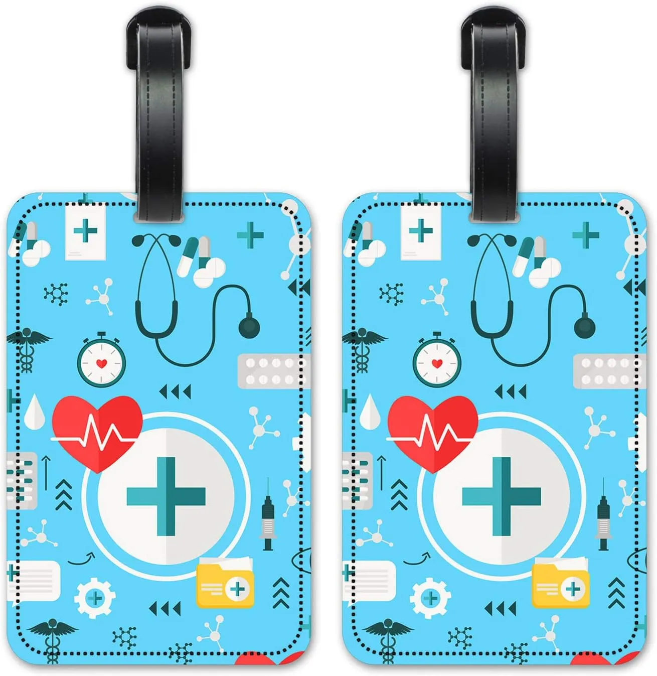 Medical Supplies - Luggage ID Tags - Suitcase Identification Cards - Set of 2