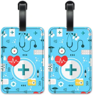 Medical Supplies - Luggage ID Tags - Suitcase Identification Cards - Set of 2