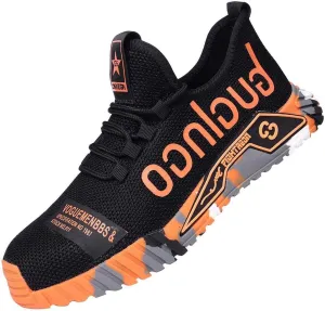 Men Women Indestructible Work Shoes,Lightweight Safety Shoes Slip Resistant Work Sneaker Breathable Puncture Proof Shoes