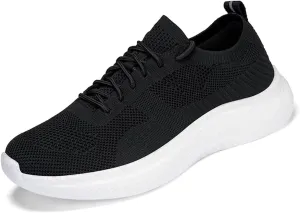 Men's Breathable Walking Shoes for Men Sneakers Lightweight Jogging Running Shoes Workout Sport Tennis Athletic Work Shoes for Women White Black White Men Size 11 /Women Size 12.5