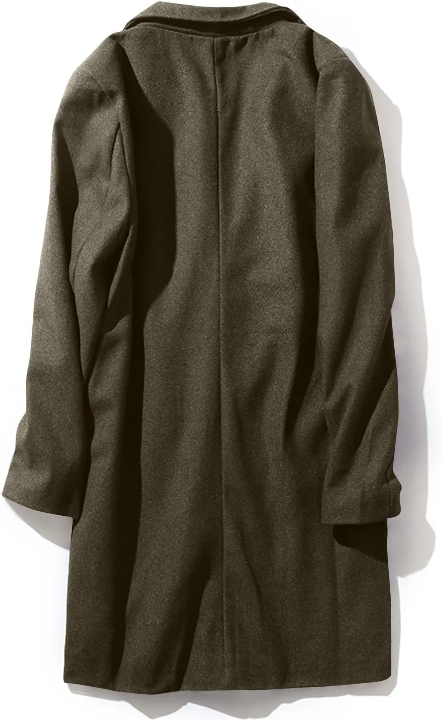 Mens Button Wool Blend Overcoat Jacket Lapel Solid Color Long Sleeve Warm Mid Length Coat Fashion Elegant Coat