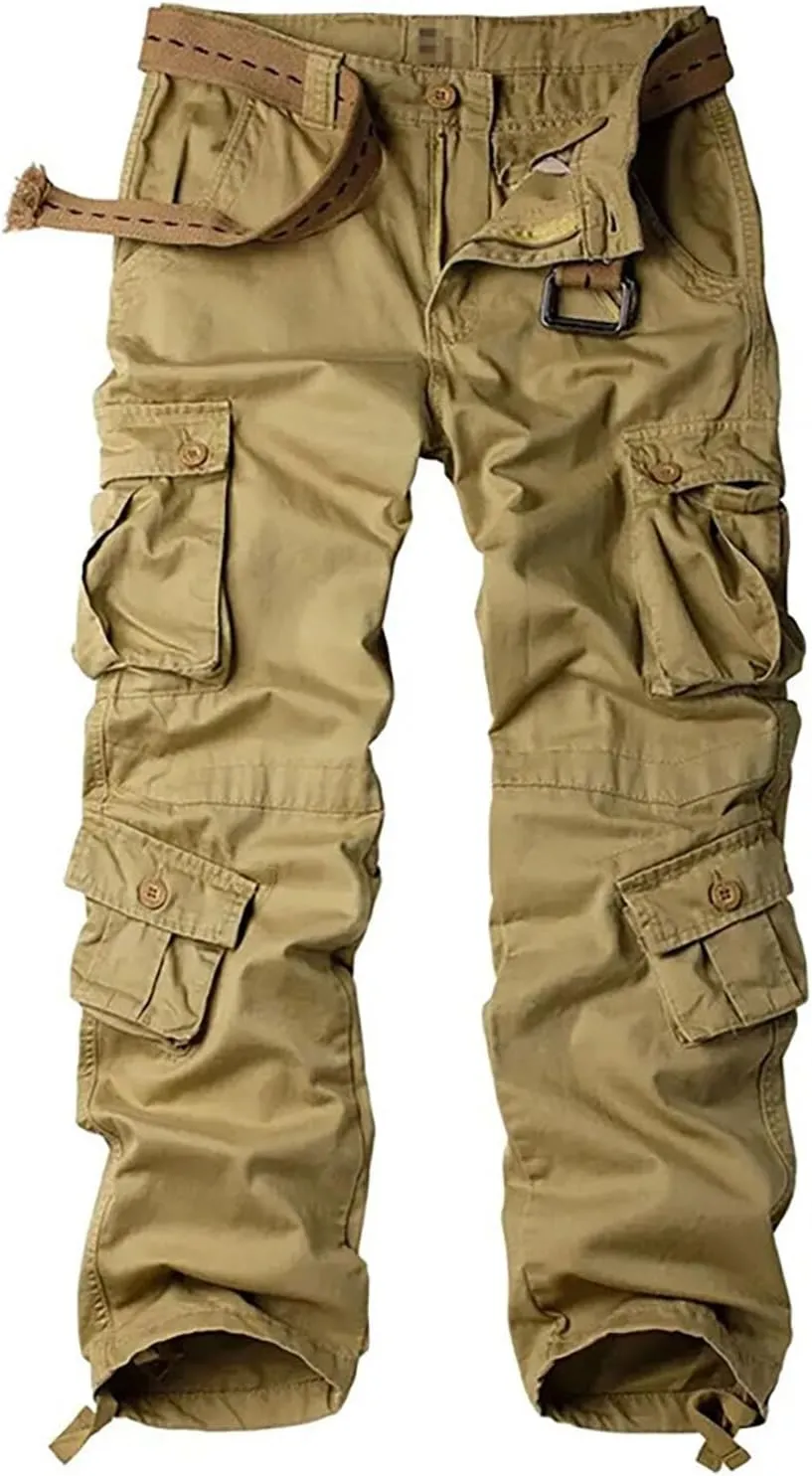 Mens Cargo Pants Relaxed Fit Casual Work Adjustable Comfortable Lightweight Breathable Pant with Pockets