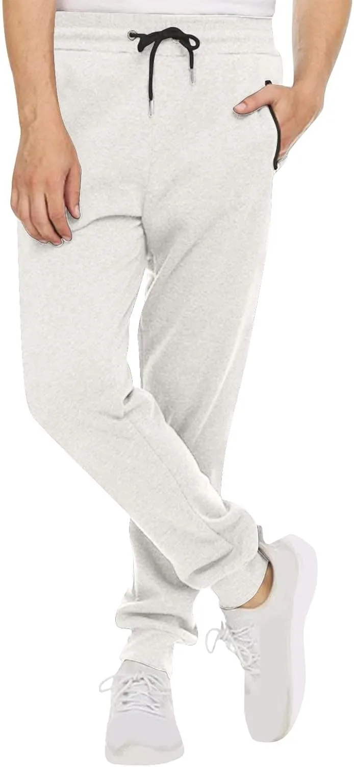 Mens Joggers Slim Fit Casual Elastic Sweatpants Athletic Sports Running Pants Activities Trousers with Zipper Pockets