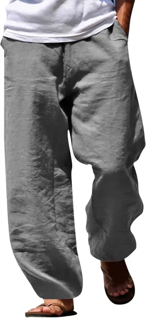 Men's Loose Fit Jogger Pants with Deep Pockets Athletic Basketball Workout Trousers for Running, Training, Gym
