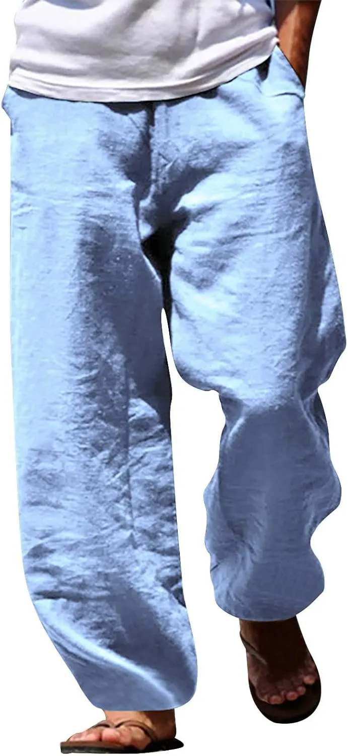 Men's Loose Fit Jogger Pants with Deep Pockets Athletic Basketball Workout Trousers for Running, Training, Gym