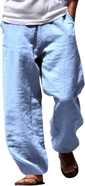 Men's Loose Fit Jogger Pants with Deep Pockets Athletic Basketball Workout Trousers for Running, Training, Gym