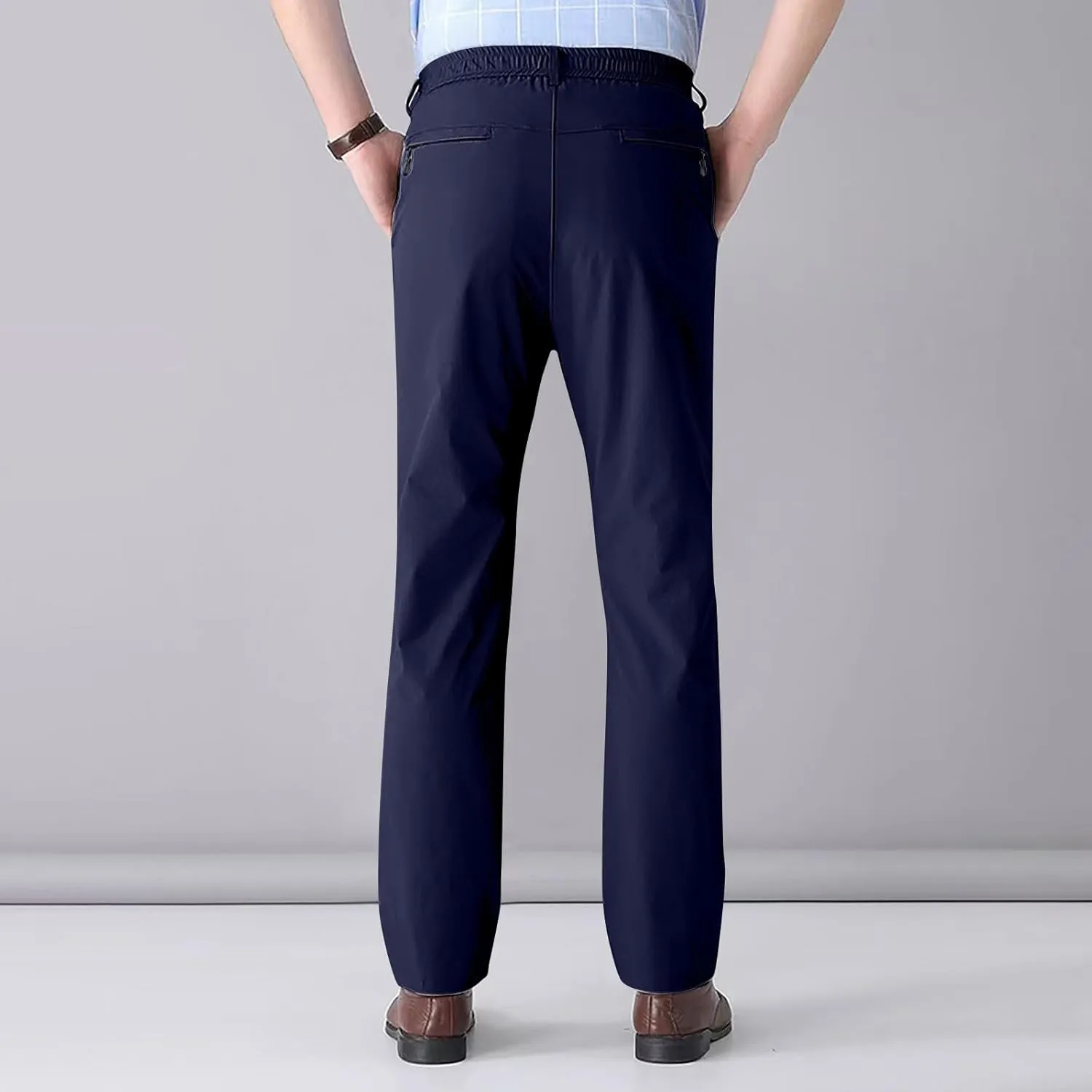 Mens Pants Casual Dress Pants Slim Fit Khaki Pants Business Straight Pants Office Work Pants Light Travel Pants