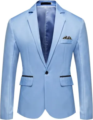 Mens Sports Jacket 2024 Business Solid Blouse Stylish Wedding Outwear Men's Coats Jackets Summer Suit For Men Blue