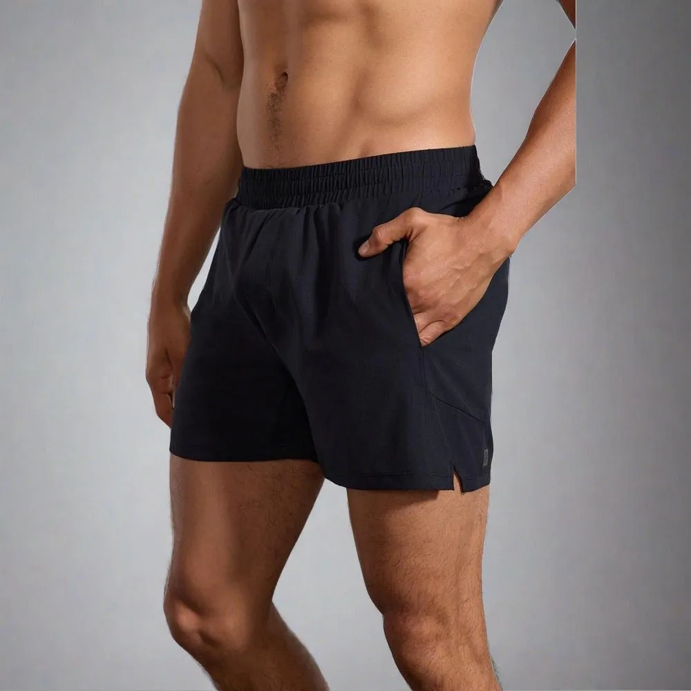 Mens Stride Sweat Swim Short with Liner 5" - Black/Primrose