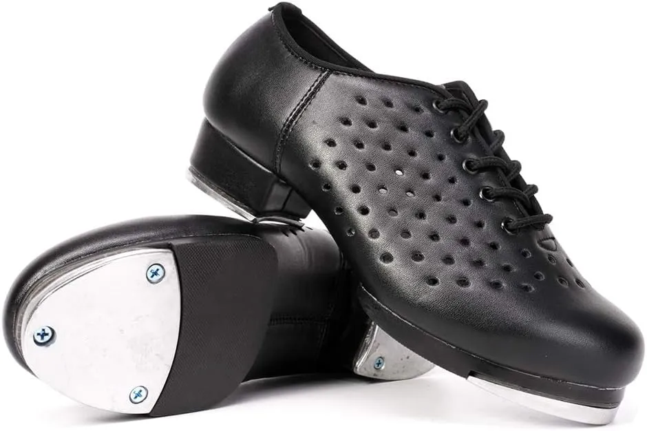 Men's Tap Shoes Breathable Hollow Out Lace up Split Sole Professional Tap Jazz Dance Shoes
