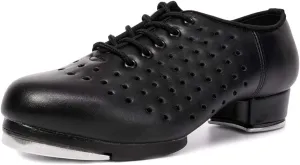 Men's Tap Shoes Breathable Hollow Out Lace up Split Sole Professional Tap Jazz Dance Shoes