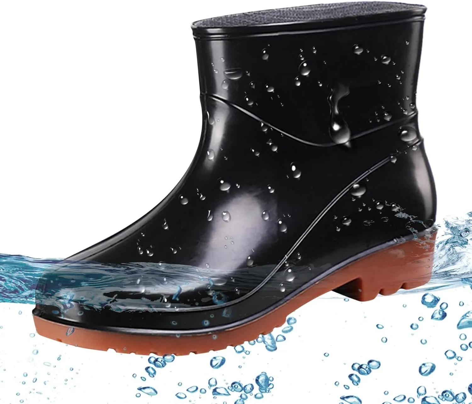 Men's Waterproof Rubber Rain Boots Fishing Boots Non-slip Rain Boots Outdoor Work Boots Lightweight Mid-calf Boots