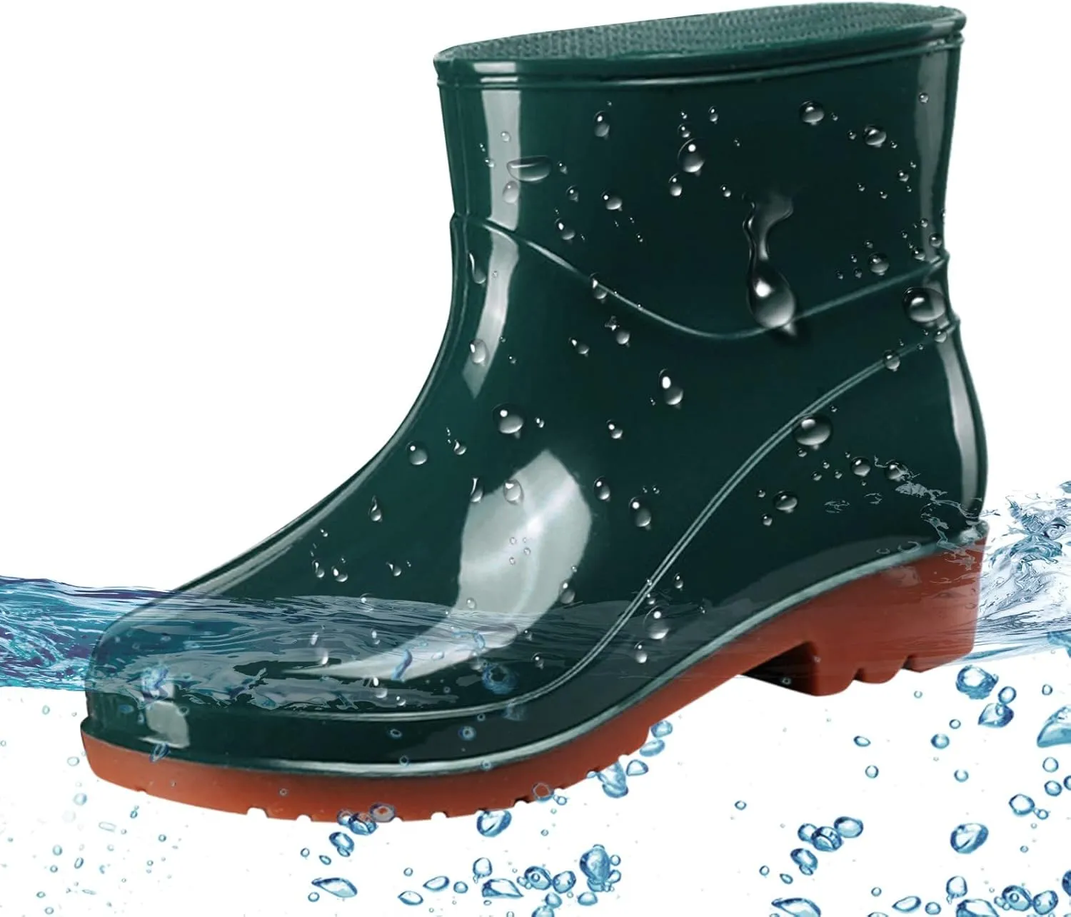 Men's Waterproof Rubber Rain Boots Fishing Boots Non-slip Rain Boots Outdoor Work Boots Lightweight Mid-calf Boots