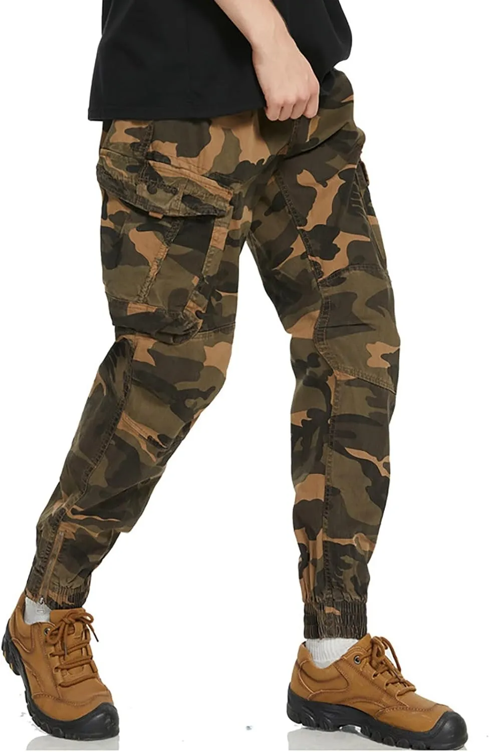 MIDOO Golf Pants Men Stretch Relaxed Fit Casual Pants Stretch Drawstring Waistband Tapered Leg Sweatpants with Pockets