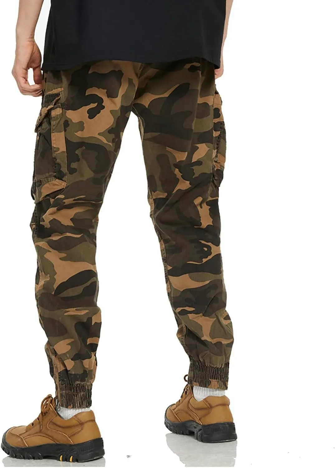 MIDOO Golf Pants Men Stretch Relaxed Fit Casual Pants Stretch Drawstring Waistband Tapered Leg Sweatpants with Pockets