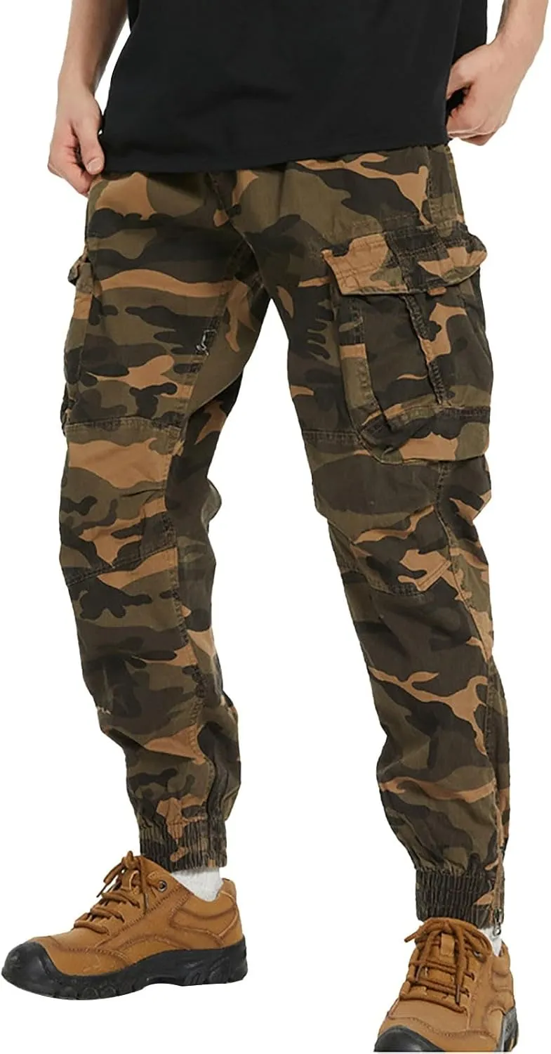 MIDOO Golf Pants Men Stretch Relaxed Fit Casual Pants Stretch Drawstring Waistband Tapered Leg Sweatpants with Pockets
