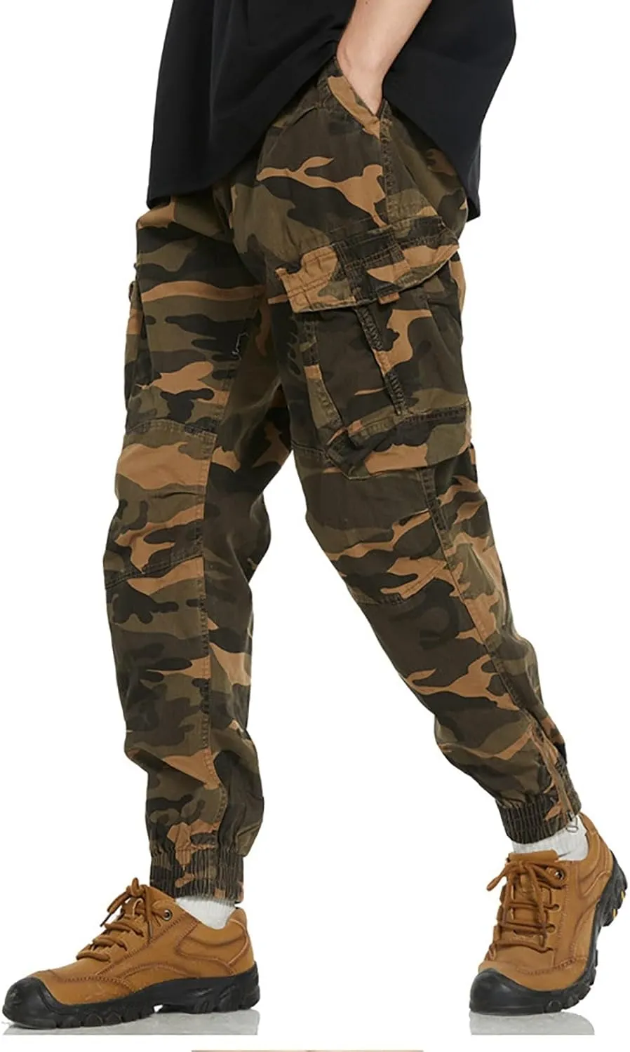 MIDOO Golf Pants Men Stretch Relaxed Fit Casual Pants Stretch Drawstring Waistband Tapered Leg Sweatpants with Pockets