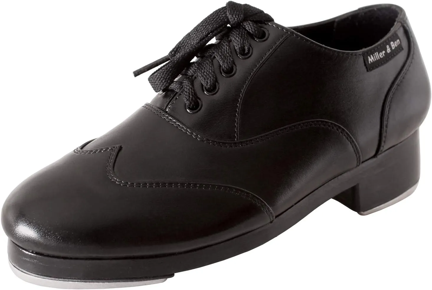 Miller & Ben Tap Shoes; Jazz-Tap Master; Men's Large Sizes; All Black Professional Tap Shoes (45 EU)