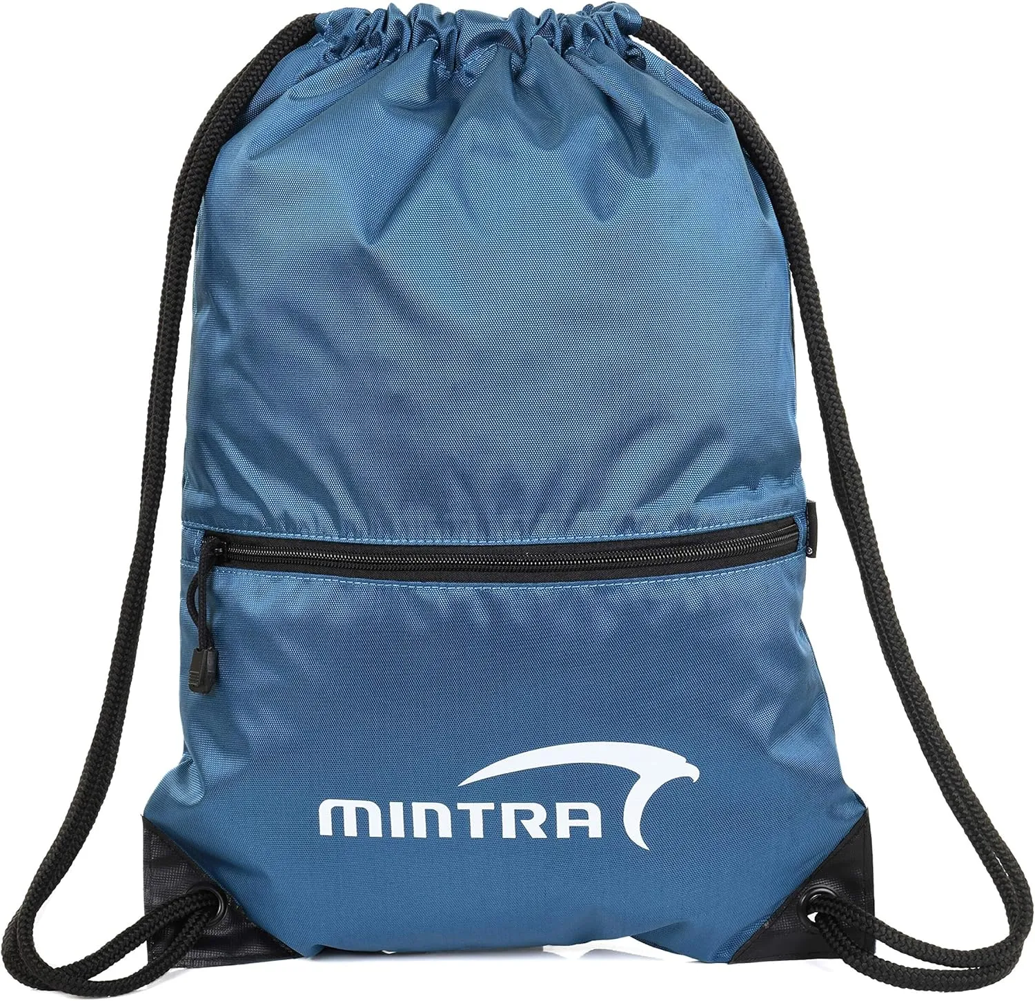 Mintra Sports Drawstring Bags - Backpack, Cinch Sack, Sports, Gym (Blue, Rush (14in x 18in))