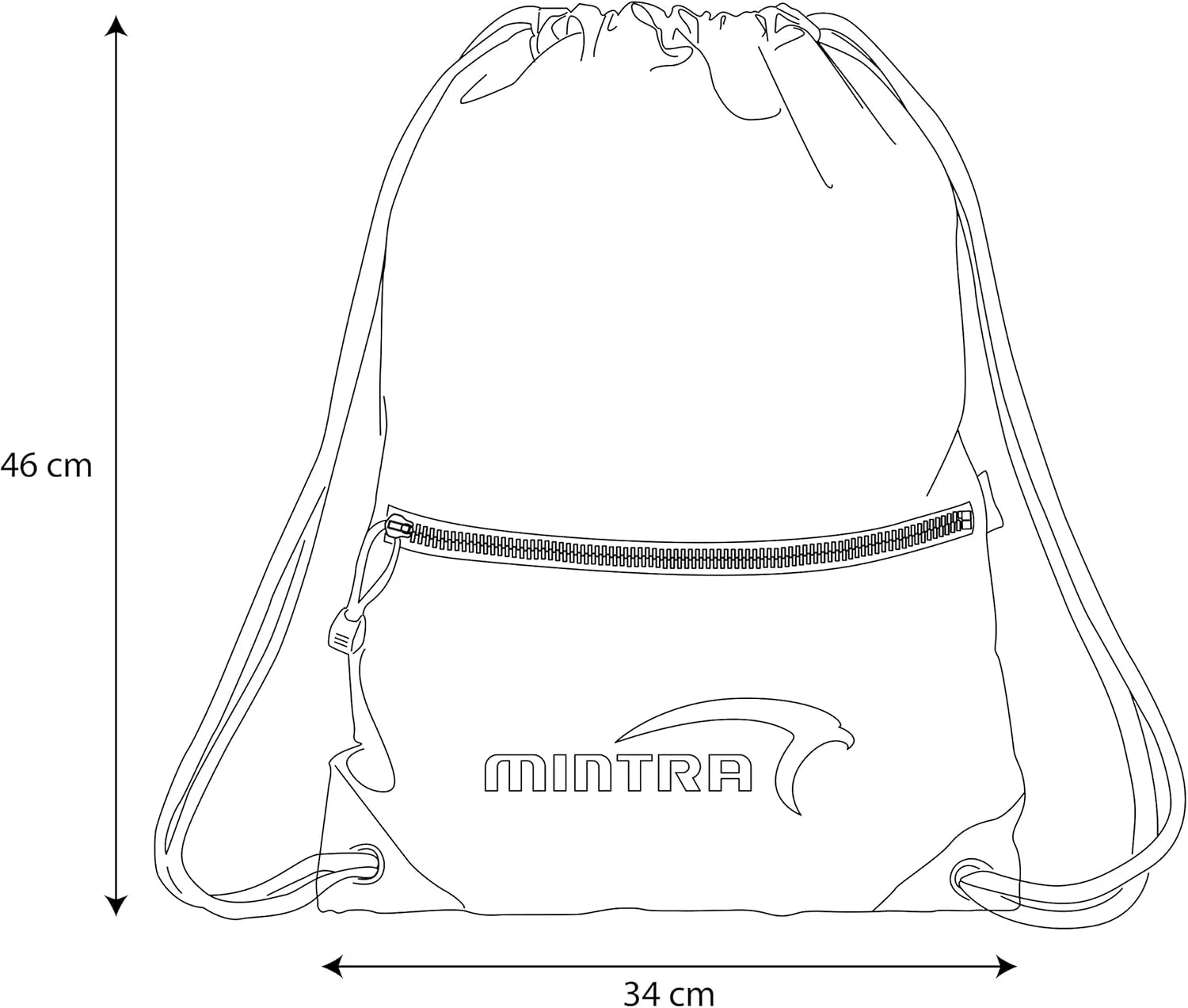 Mintra Sports Drawstring Bags - Backpack, Cinch Sack, Sports, Gym (Blue, Rush (14in x 18in))