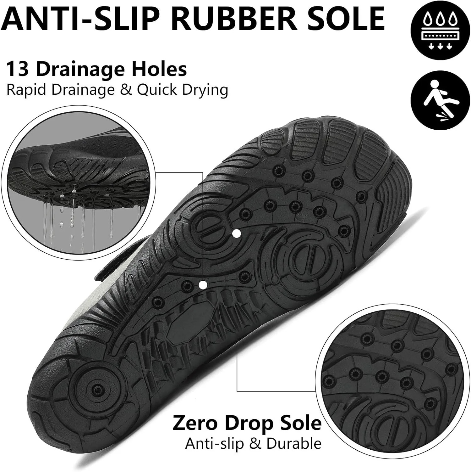 Mishansha Womens Mens Water Swim Shoes Wide Toe Box Barefoot Shoes US Size 5.5-13.5 Women / 3-11.5 Men