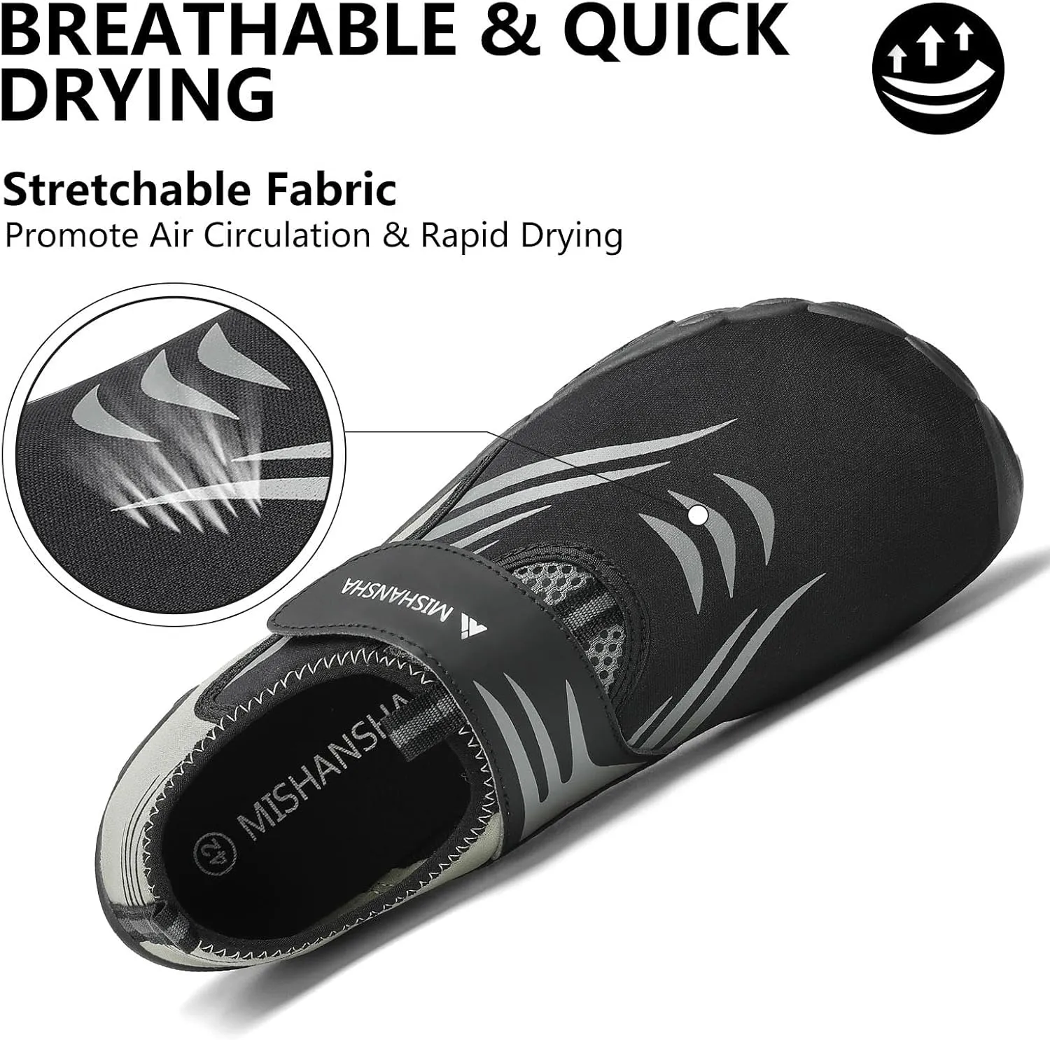 Mishansha Womens Mens Water Swim Shoes Wide Toe Box Barefoot Shoes US Size 5.5-13.5 Women / 3-11.5 Men