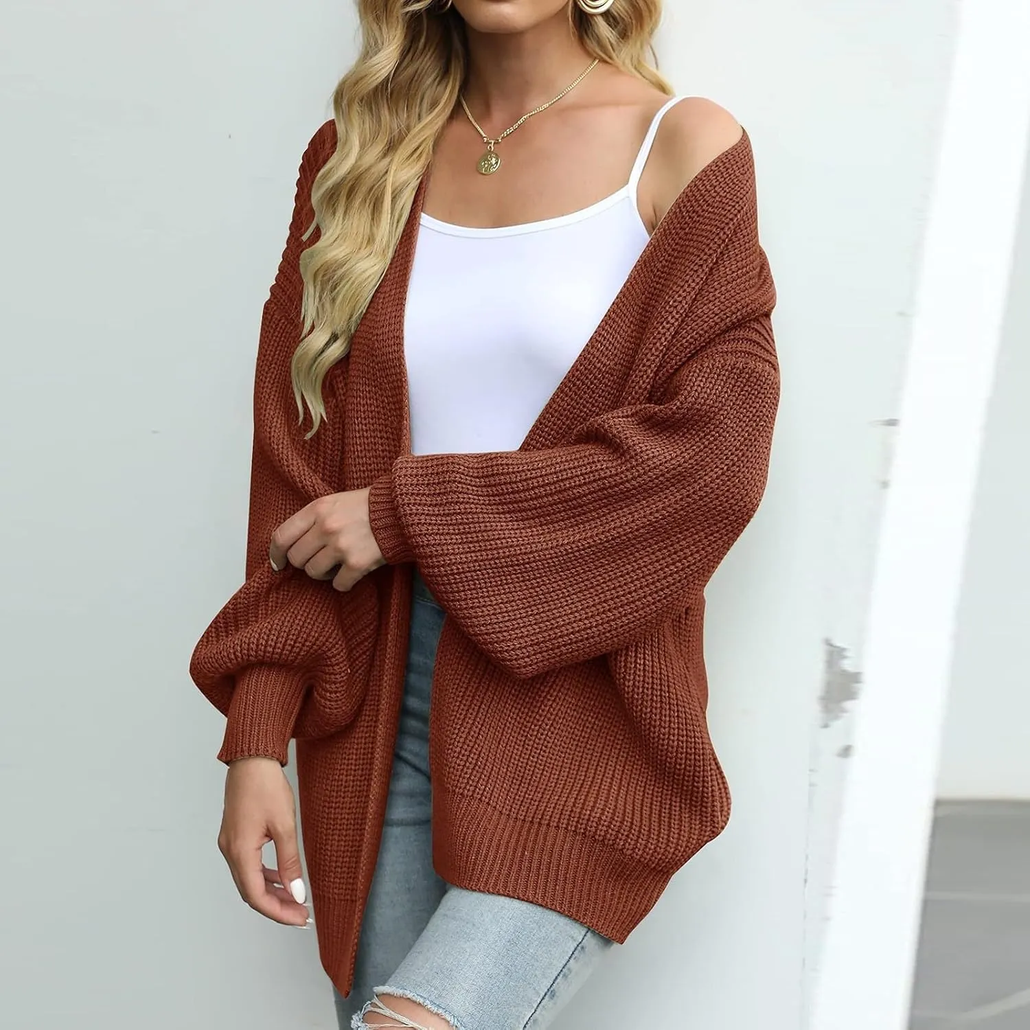 Oversized Cardigan Sweaters for Women Long Sleeve Open Front Cardigans Dressy Casual Chunky Knit Sweater Coats Jacket