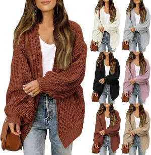 Oversized Cardigan Sweaters for Women Long Sleeve Open Front Cardigans Dressy Casual Chunky Knit Sweater Coats Jacket