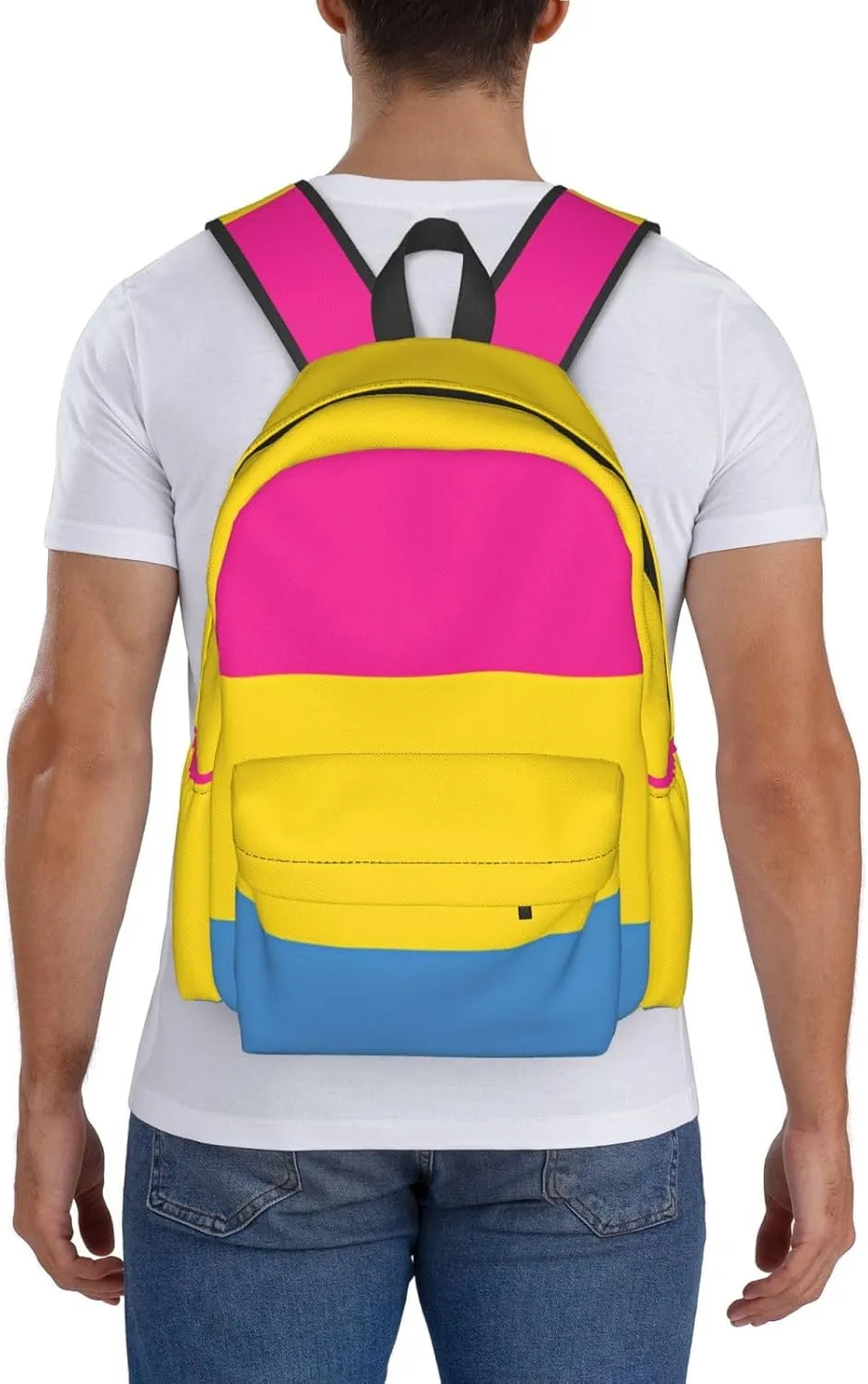 Pansexual Pride Flag Laptop Backpack Shoulder Bag Laptop Pack Travel Backpacks Commuter Back Pack Casual Daypack Bags With Side Pockets