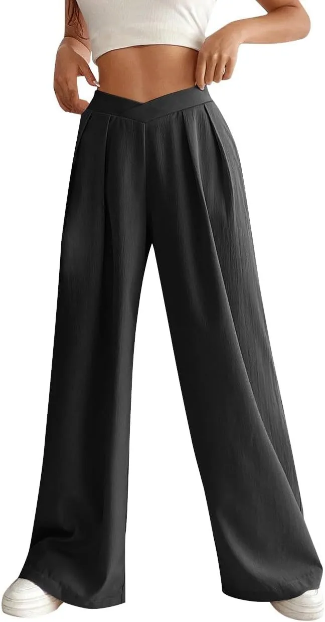 Pants for Women Work Casual Palazzo Pants High Waisted Wide Leg Pants Plus Size Blazer Pants Dressy Pants with Pockets