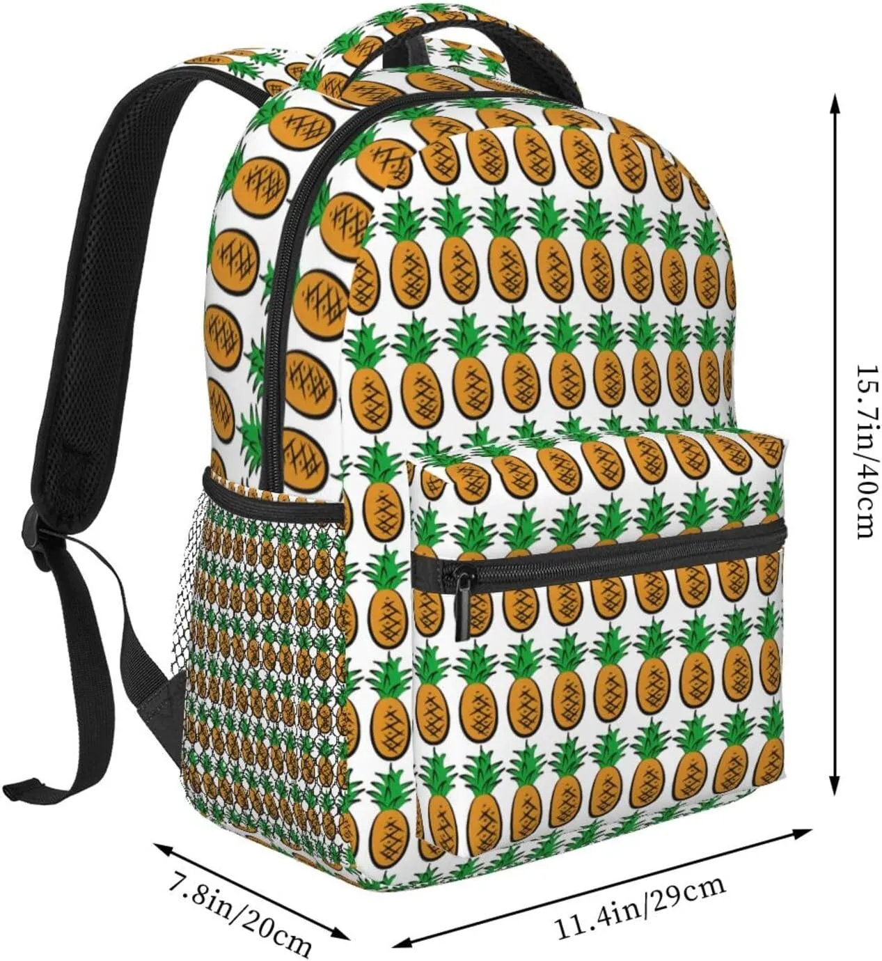 Pineapple Travel Laptop Backpack for Women Lightweight College Backpack Adjustable Fits 15.6 Inch Laptop Bag Waterproof for Gym, Men