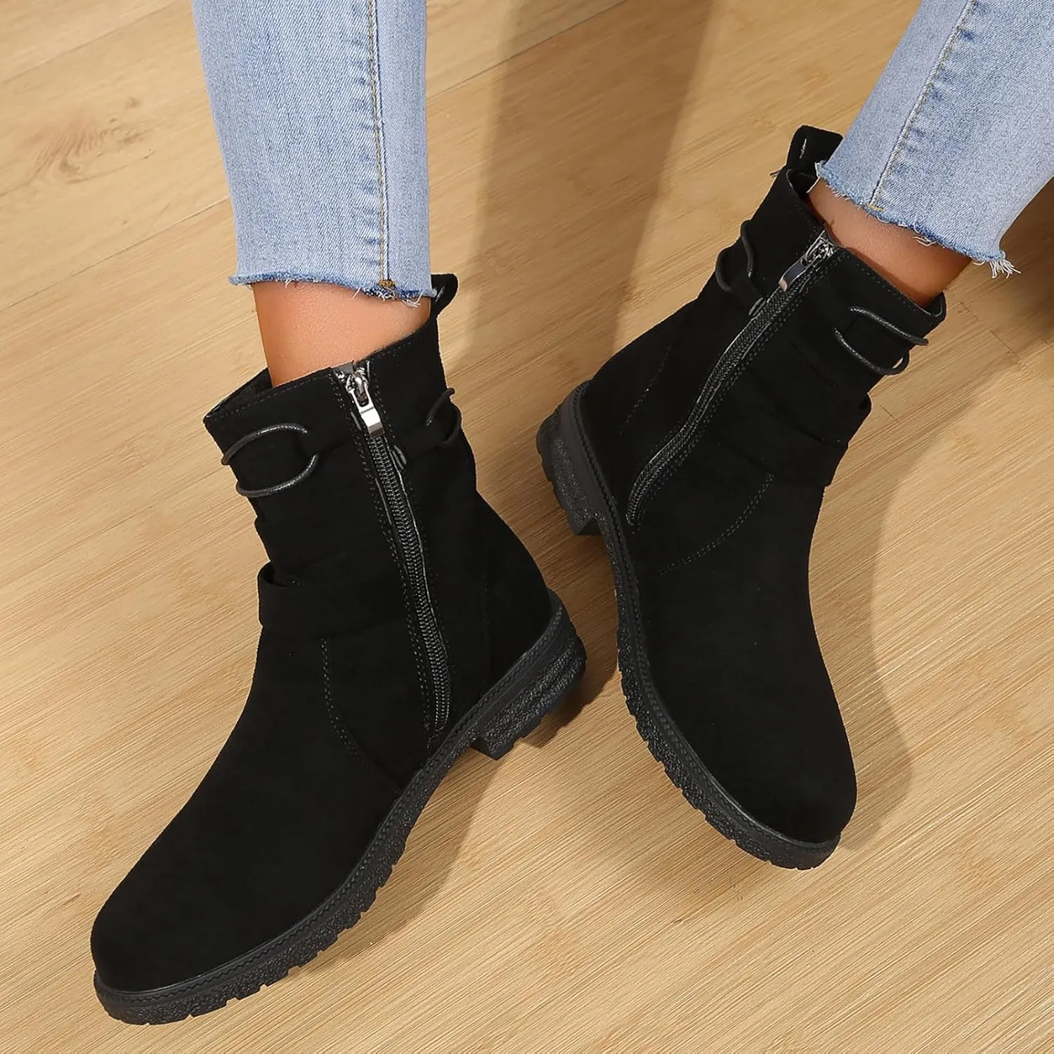 SBGMoSJ Extra Wide Calf Wedge Boots White Western Booties Women Ankle Boots Black Heeled Combat Boots Knee High Brown Calf High Boots for Women Flat Womens Mid Calf Combat Boots Brown