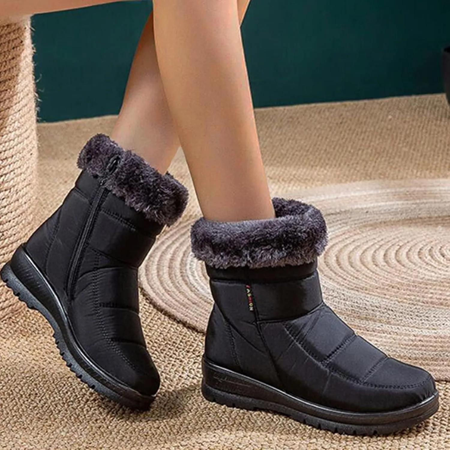 SBGMoSJ Winter Boots for Women 2023 Trendy Fall Women's Winter Boots Waterproof Zipper Womens Winter Boots Size 9 Wide Women Boots Winter Cute Botas De Frio Para Mujer