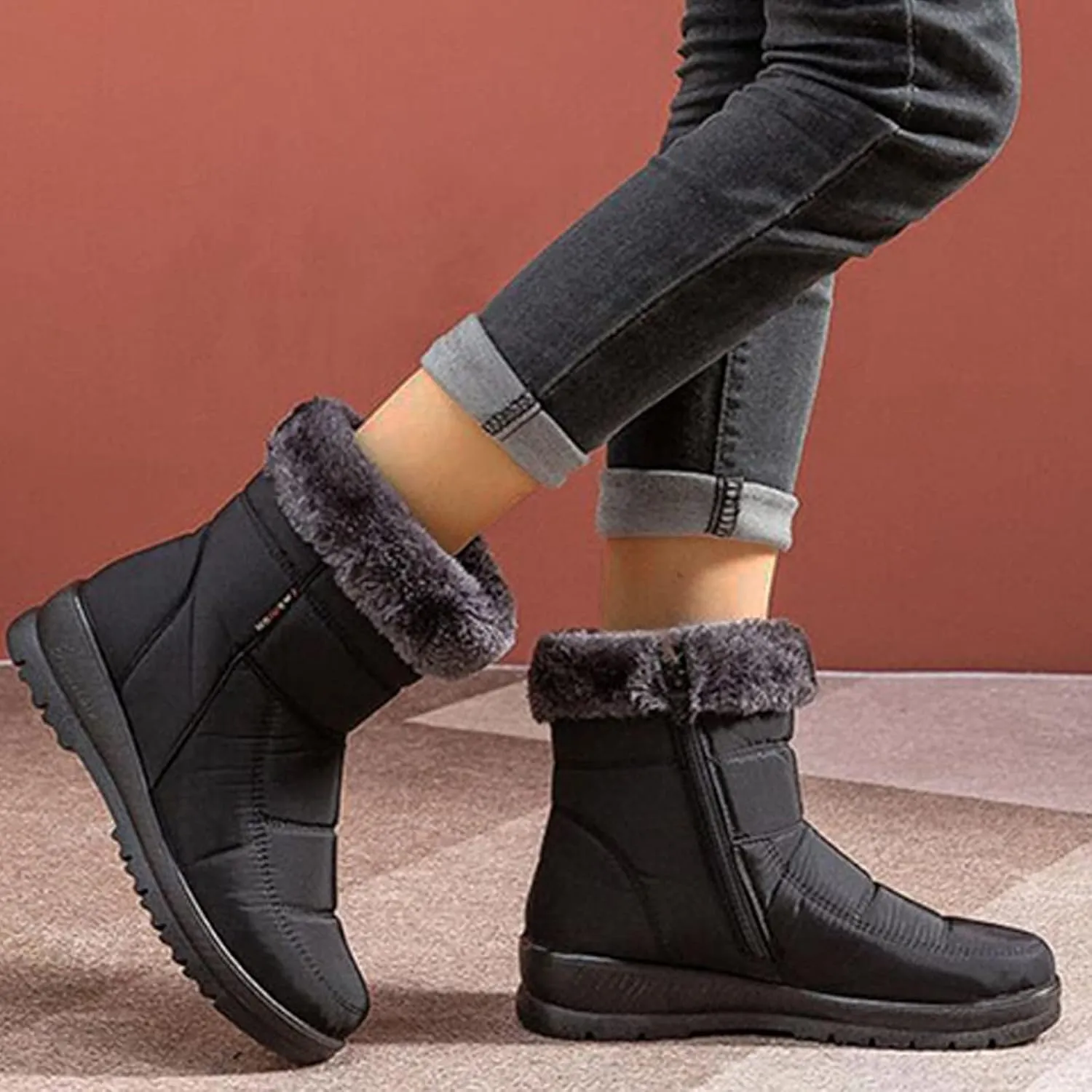 SBGMoSJ Winter Boots for Women 2023 Trendy Fall Women's Winter Boots Waterproof Zipper Womens Winter Boots Size 9 Wide Women Boots Winter Cute Botas De Frio Para Mujer