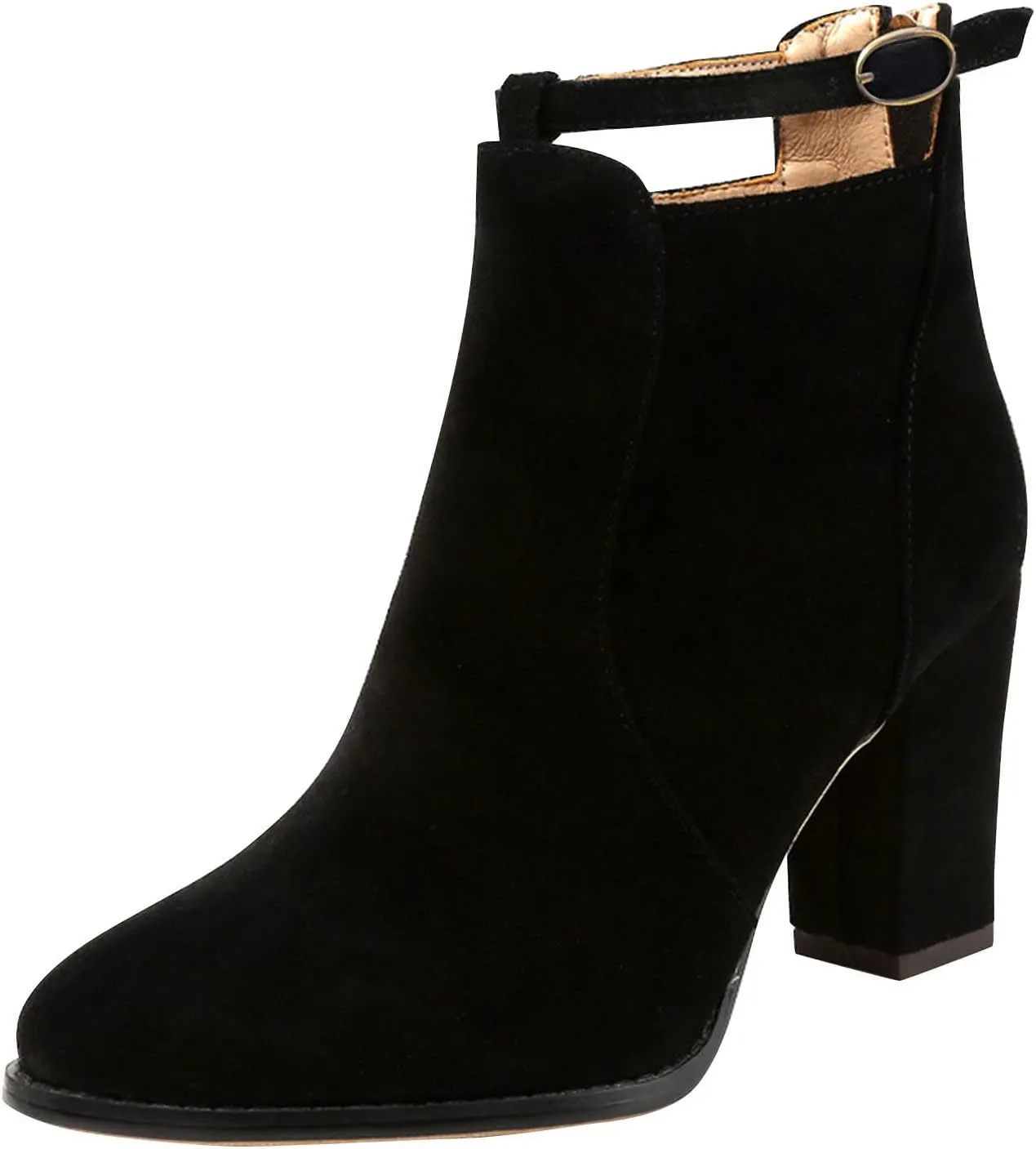 SBGMoSJ Womens Ankle Boots Wide Calf High Heel Ankle Boots for Women Flat Ankle Boots Women Size 11 Womens Black Leather Ankle Boots Women Brown Ankle Boots