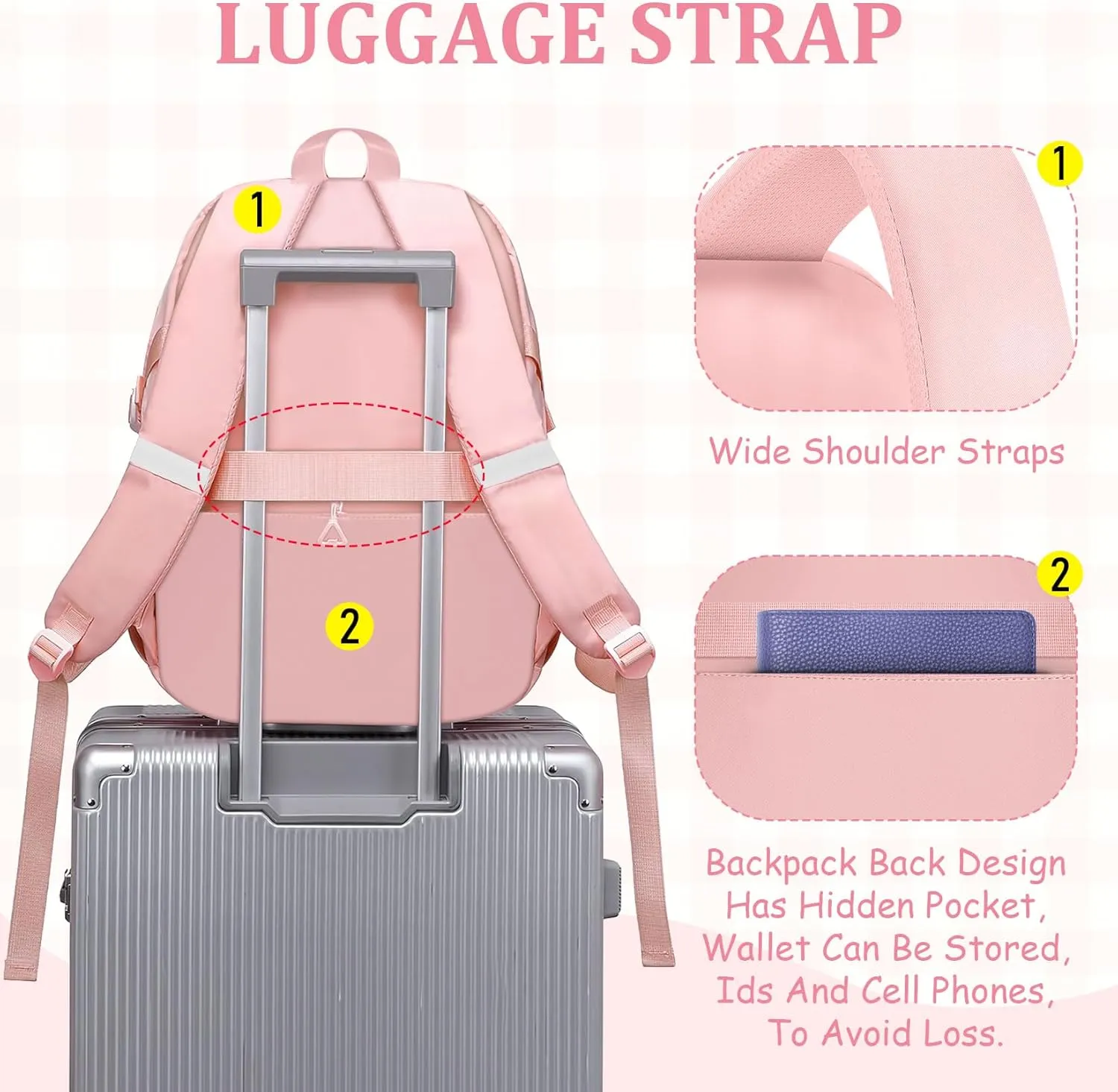School Backpack For Girls - 6pcs Cute Girls Backpack With Lunch Box Set For Teens Women College Middle High School - 18 School Bookbag Travel Back Pack
