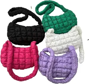 Shoulder Bags for Women Padded Bag Nylon Handbags Bucket Purse Cloud Bubbles Hobo Puffer Nylon Tote Bag
