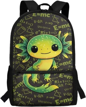 Showudesigns Axolotl Backpack for Girls 6-8 8-10 10-12 School Bags Preschool Kindergarten School Book Bag Back Packs with Shoulder Straps Kids Child Schoolbag Heavy Duty Daypack