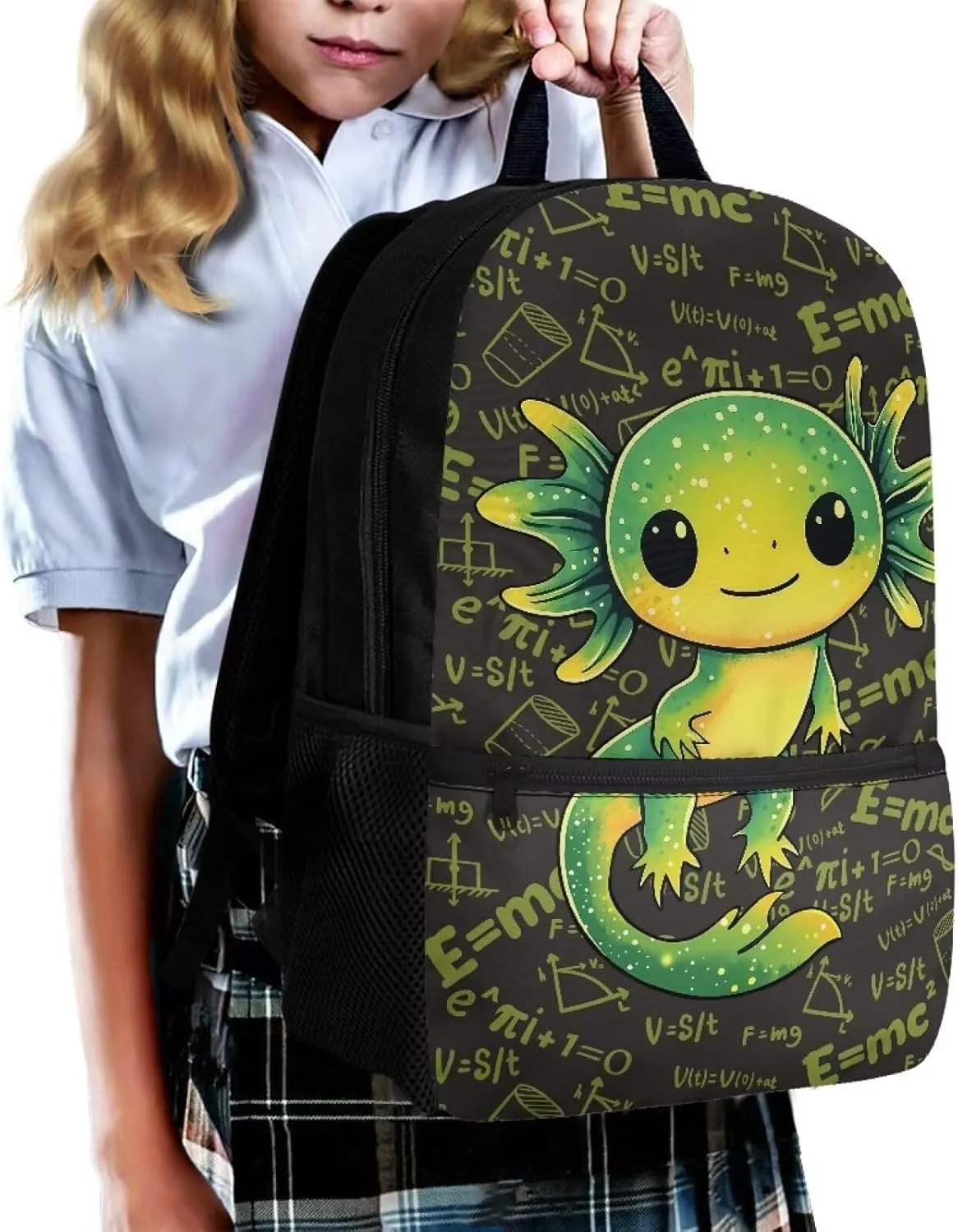 Showudesigns Axolotl Backpack for Girls 6-8 8-10 10-12 School Bags Preschool Kindergarten School Book Bag Back Packs with Shoulder Straps Kids Child Schoolbag Heavy Duty Daypack