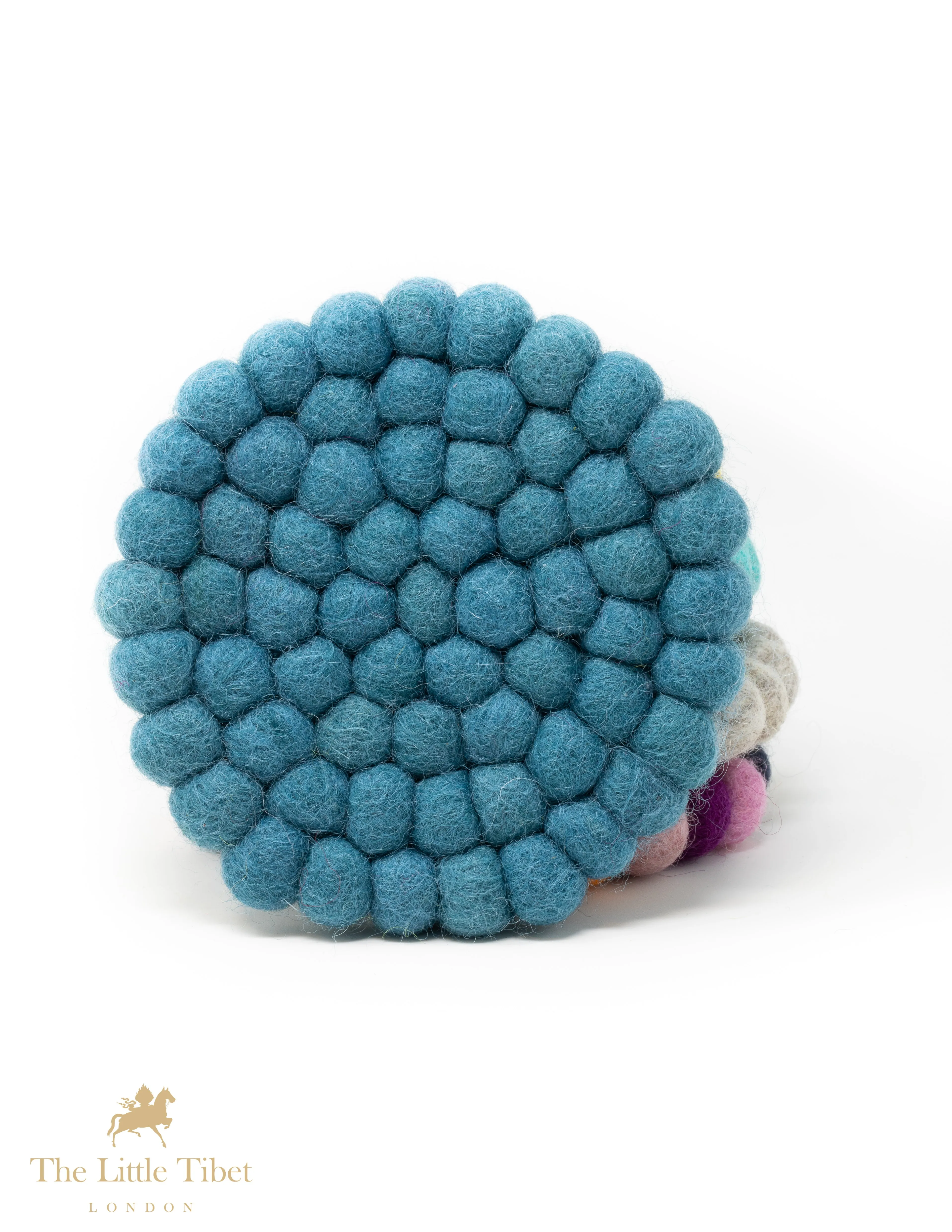 Singing Bowl Cushion - Slate Blue Felt Ball Mat