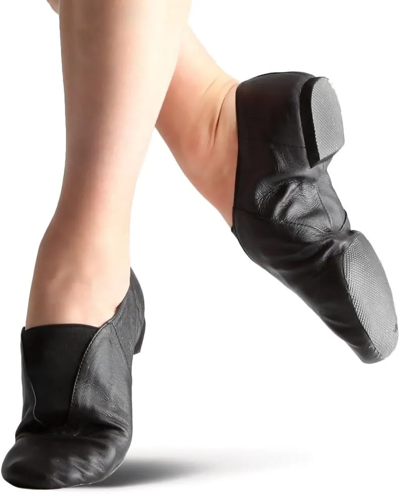 Slip On Jazz Shoe Leather and Elastic Dance Jazz Shoe for Adult Women and Men