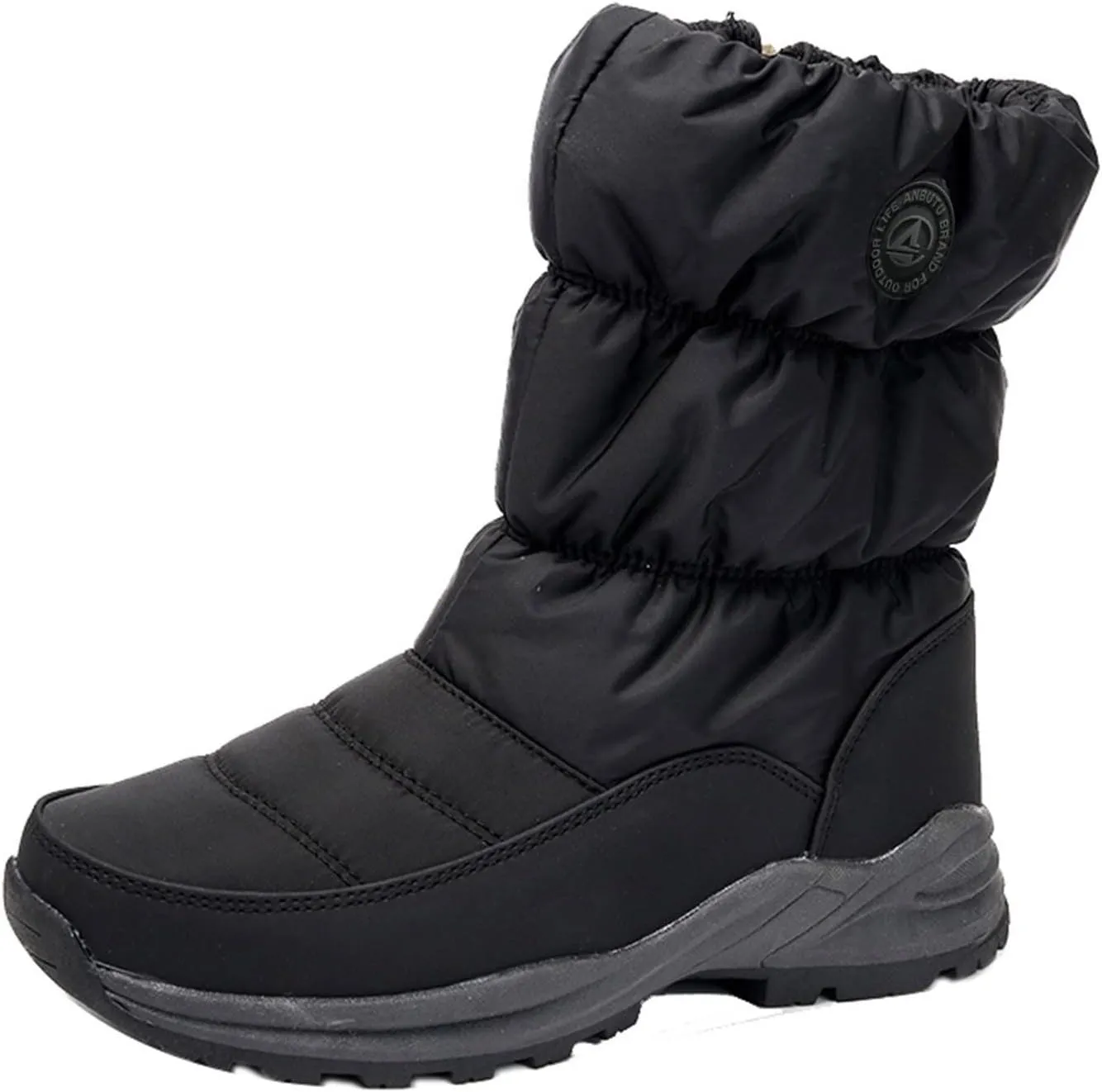 Slip on Winter Boots for Women Waterproof Womens Winter Boots Fur Lined Slip ons Fur Lined Mid Calf Winter Boots Women Warm Winter Outdoor Boots for Women Womens Winter Hiking Boots Waterproof