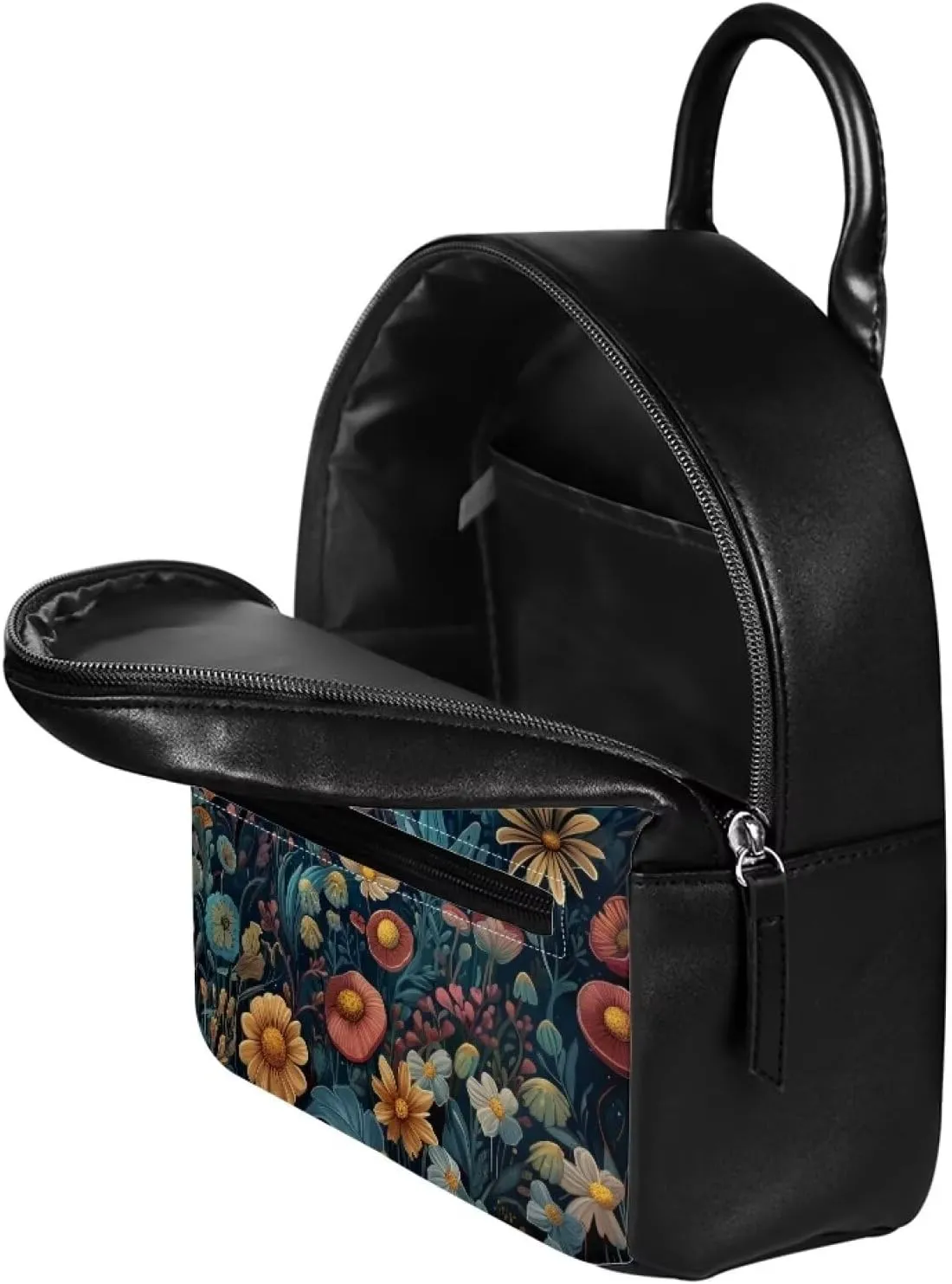 Small Backpack Purse for Women Vintage Mini Backpack for Teen Girls College School Bookbag with Zipper Travel Shoulder Bag Casual Daypack, Butterfly Moon Print
