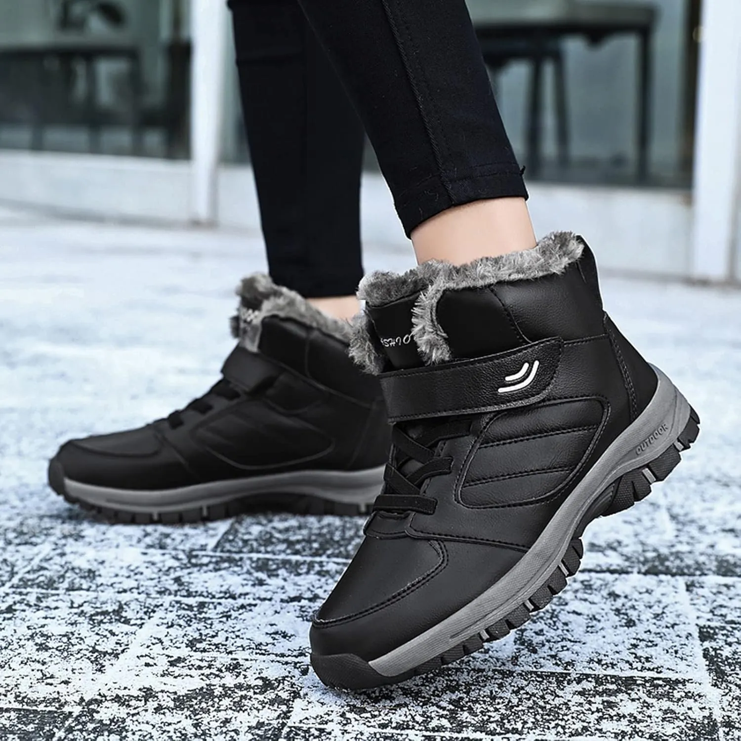 Snow Boots for Women Waterproof Non Slip Wide Womens Boots Winter Ankle Womens Wide Width Snow Boots with Zipper Boots for Snow Woman Winter Boot for Women Size 5.5
